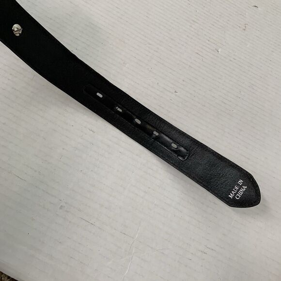 Vtg Case IH Agricultural Mens 40 Leather Belt Black Western Concho Woven - Picture 6 of 8